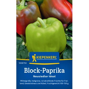 Sachet de graines de poivron Kiepenkerl Neusiedler Ideal avec des poivrons verts et rouges.
