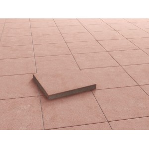 Pavimento per terrazza in cemento Turin rosso, 40x40x5 cm, idrosabbiato, per terrazzi e vialetti.