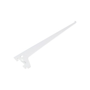 Staffa a slot singolo bianca, 30 cm, per scaffali e costruzione di mobili.