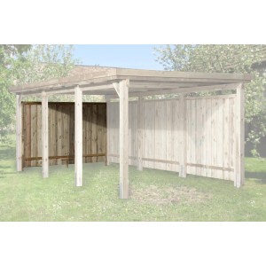 Pannello posteriore Weka per carport, impregnato a pressione, spessore 20 mm, legno