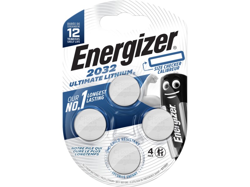 Energizer Pile bouton CR2032 Lithium 4 pcs