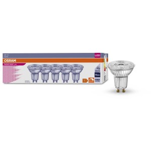 Osram LED Reflector Par16, bianco freddo, confezione da 5. Lampadine LED GU10 dimmerabili.