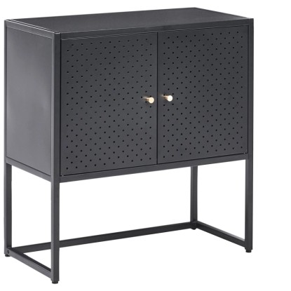 Beliani Armoire de bureau Rakaia noire 75 x 72 x 35 cm