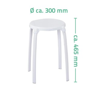 Tabouret de bain Ridder Eco blanc, rond, pour plus de sécurité dans la salle de bain, hauteur d'assise 45 cm.
