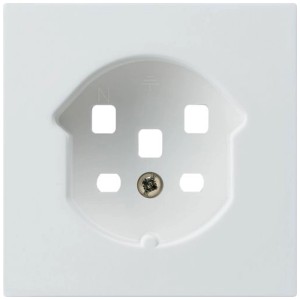 Prise blanche Hager Kallysto Duroplast, type suisse 25, pour intérieur.