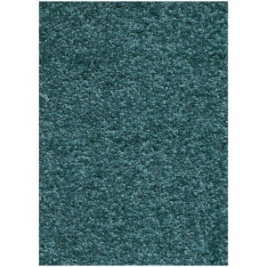 Moquette turquoise Irina au mètre, largeur 4 m, aspect shaggy.