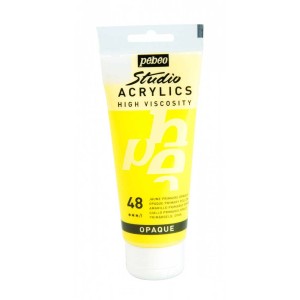 Pébéo Acrylfarbe Studio Acrylics Primärgelb, 100 ml Tube.