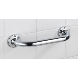 Barre d'appui de bain Wenko Basic, inox brillant, 25 cm, fixation murale.