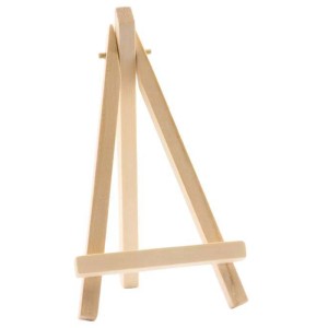 Cavalletto in legno Glorex piccolo, alto 15 cm, per tele e decorazioni.