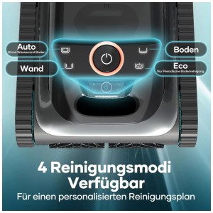 Robot de piscine Aiper Scuba S1 : Gros plan sur les commandes affichant les modes de nettoyage.