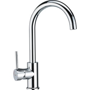 Miscelatore monocomando baliv KI-1830 cromato, con bocca alta e curva.