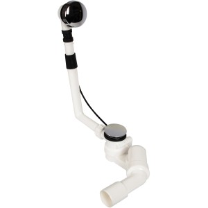 Garniture de vidange de baignoire Excenter chromée 1 1/2 pouce pour bondes de baignoire avec poignée rotative et siphon.