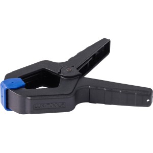 Serre-joint à colle LUX Classic, 100 mm, en plastique avec mâchoires bleues. Outil de serrage pour bois.