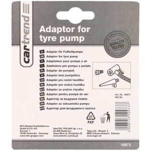 Kit d'adaptateurs Cartrend pour pompe à pied, 3 valves standard pour pneus, matelas pneumatiques et ballons.