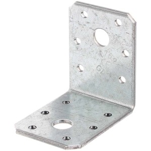 Winkelverbinder, sendzimirverzinkt, 60x45x60 mm, mit Löchern zur Holzverbindung im Innen- und Aussenbereich.