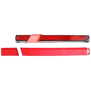 Triangolo di emergenza Euro Mini ECE R27 con custodia protettiva rossa per auto.