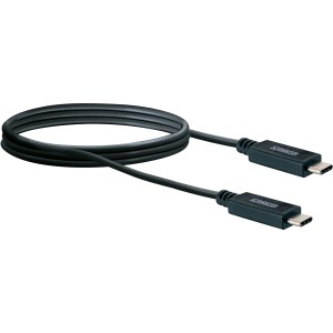 Cavo Schwaiger Sync & Charge nero (1 m) con connettori USB-C.