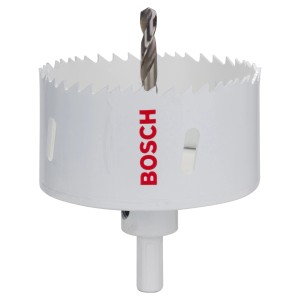 Scie cloche bimétal Bosch 83 mm avec foret de centrage, pour bois, métal et plastique.