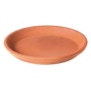 Soucoupe Deroma White Garden en terre cuite, diamètre 23,5 cm, pour extérieur.