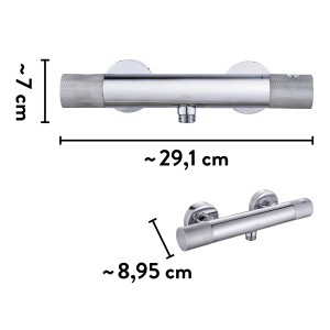 Miscelatore termostatico per doccia baliv DU-2060 cromato, dimensioni: ca. 29,1 x 7 x 8,95 cm