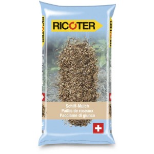 Sacco di pacciame di canna Ricoter 50L, pacciame decorativa per copertura del suolo e soppressione delle erbacce.