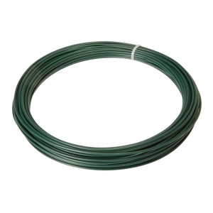 Fil de fer Conacord vert, revêtu de poudre, diamètre 1 mm, longueur 32 m.