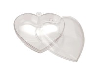 Kunststoffherz teilbar glasklar 95 x 95 mm