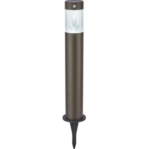 Borne solaire LED noire avec détecteur de mouvement, hauteur 64,5 cm.