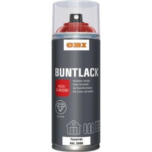 OBI Smalto Spray Rosso Fuoco, finitura lucida, 400ml. Uso universale per interni ed esterni.