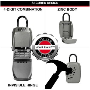 Master Lock Mini Cassetta portachiavi Profi: Cassetta portachiavi con combinazione, corpo in metallo, per montaggio a parete o staffa.
