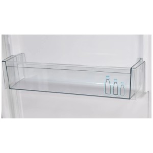 Detailaufnahme: Klarsicht-Türablage im Sharp Einbau-Kühlschrank (126 l).
