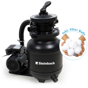 Système de filtration Steinbach Active Balls+ pour piscines jusqu'à 19000 l, avec balles filtrantes.