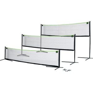 Rete sportiva EXIT nera regolabile (243x500cm) in tre diverse altezze.