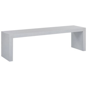 Banc de jardin moderne Taranto en béton blanc pour intérieur et extérieur.