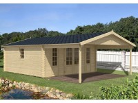 Alpholz Gartenhaus Nyborg-44 Natur 500 x 500 cm / 300 cm Schleppdach imprägniert