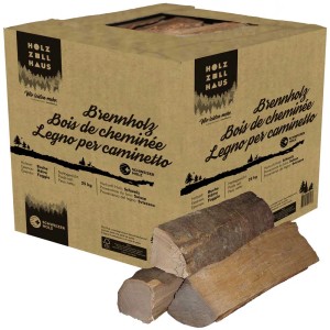 Bois de chauffage de hêtre en carton (25 kg) pour cheminée et poêle.