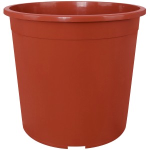 Vaso per contenitori Geli, ca. Ø 27 cm, 10 l, in plastica color terracotta per interni ed esterni.