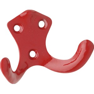 Rubinroter Wandhaken aus Metall, Modell 1132. Praktischer Haken für Bad, Küche oder Flur.