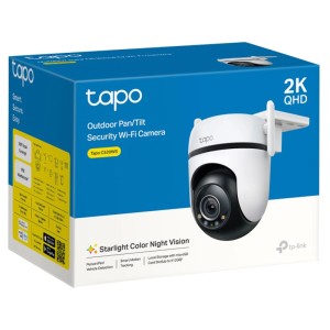 Tapo C520WS Netzwerkkamera, weiss, mit 2K QHD Auflösung für Aussenbereiche.