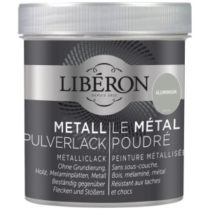 Libéron Metall-Pulverlack Aluminium, 0,5 l Dose für Effektfarben.