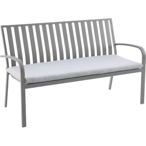 Coussin d'assise gris clair pour banc de jardin Sheridon. Rembourrage confortable pour mobilier de jardin.