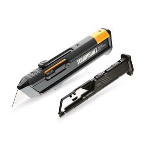 Cutter ToughBuilt con caricatore lame, metallo/plastica, lama regolabile.