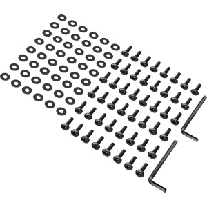 Kit de montage pour table de salle à manger Brookfield : vis, rondelles et clés Allen.