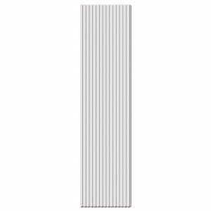 Panneau acoustique blanc avec des lamelles MDF recouvertes de feutre pour le revêtement mural, longueur 240 cm.