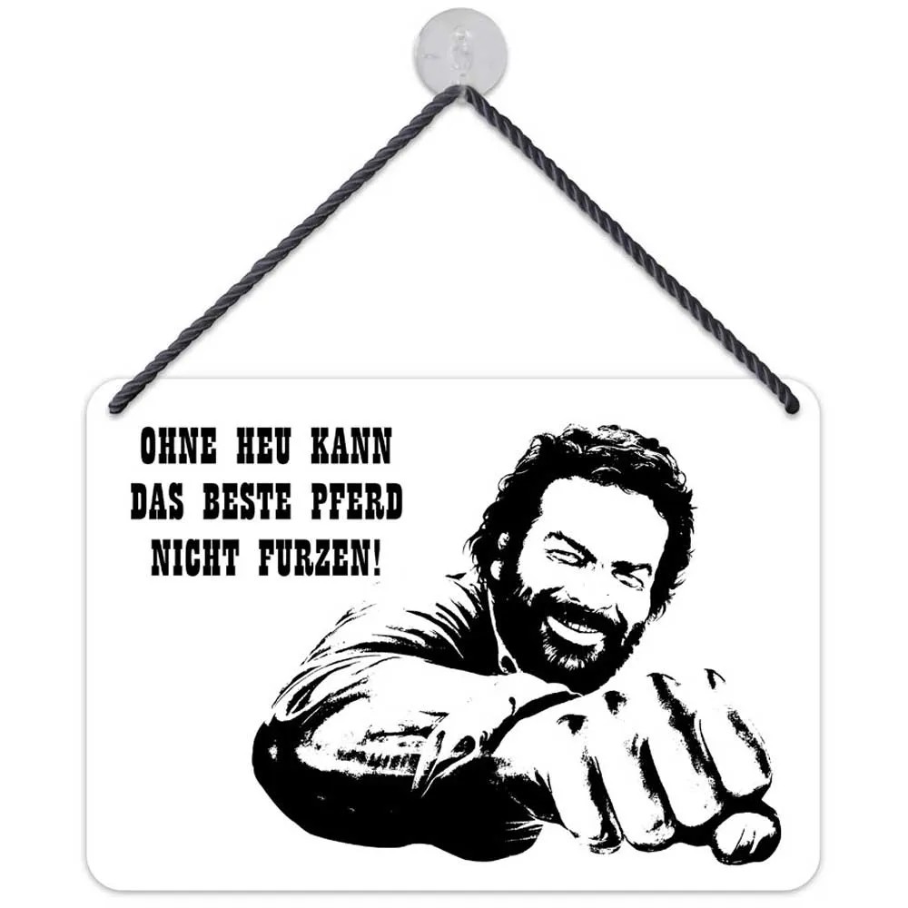 Puag Blechschild Mit Kordel Bud Spencer Bestes Pferd Blech 11 5 X 16 5 puag-blechschild-mit-kordel-bud-spencer-bestes-pferd-blech-11-5-x-16-5