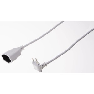 Rallonge TD blanche avec sécurité enfant, câble de rallonge de 3m avec fiche coudée.