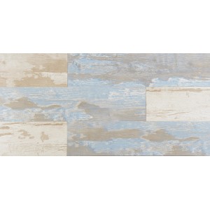 Panneau mural Grosfillex Element Compact Cabane Bleu, panneau décoratif aspect bois avec accents bleus.