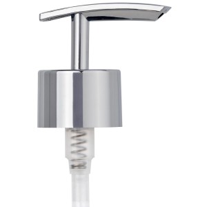 Ricambio pompa Wenko cromato piatto per dispenser sapone, vista dettaglio.