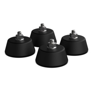 Amortisseurs anti-vibrations Steinbach pour pompes à chaleur, 4 pièces, pour réduire les vibrations.