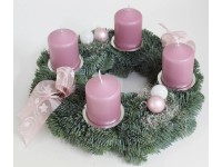 Adventskranz mit 4 Kerzen Altrosa Ø 30 cm